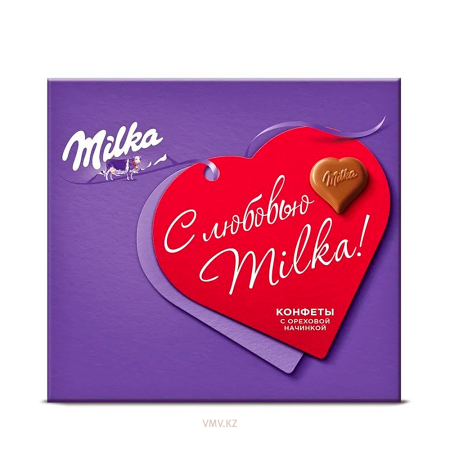 Конфеты MILKA Молочный шоколад с ореховой начинкой 110г м/у
