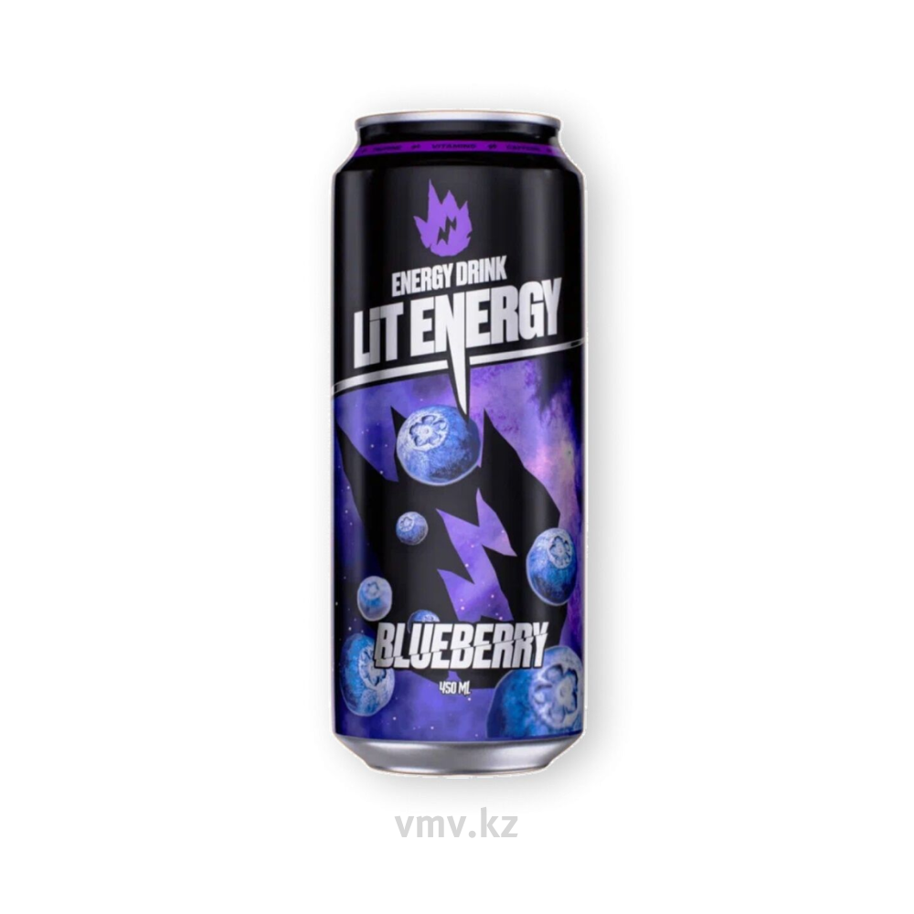 Напиток LIT ENERGY Энергетический безалкогольный Bluberry 0,45л - Заказать  | Цена 620 тг. | Доставка