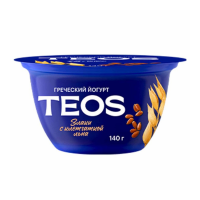 Йогурт САВУШКИН Греческий Teos Злаки с клетчаткой льна 2% 140г п/у