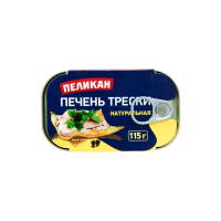 Печень ПЕЛИКАН Трески натуральная 115г ж/б