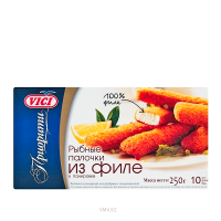 Палочки VICI рыбные Филе тресковых рыб 250г кор
