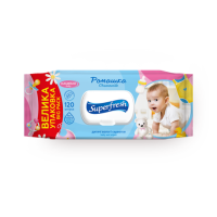 Салфетки SUPERFRESH Влажные Для детей Ромашка 120шт м/у