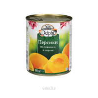 Персики DELPHI Половинки в сиропе 820г с/б Персики DELPHI Половинки в сиропе 820г с/б
