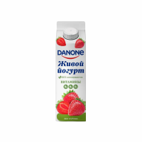 Йогурт DANONE С витаминами D3 B9 B6 С биотином и вкусом клубники 1,3% 850мл т/п