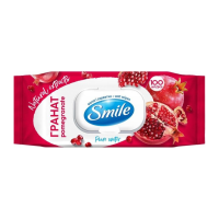 Салфетки SMILE Влажные Гранат 100шт м/у