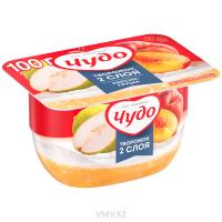 Творожок ЧУДО персик и груша 4% 100г п/у