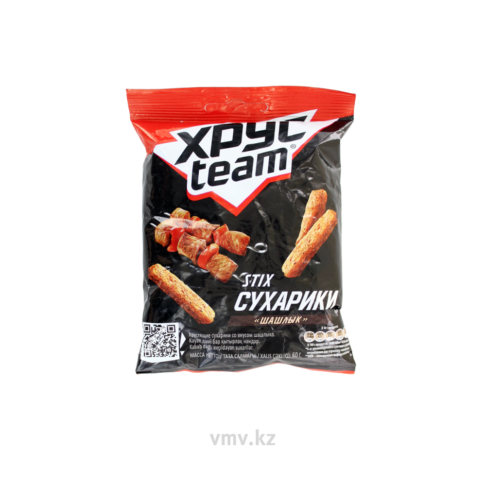 Сухарики ХРУСTEAM Stix Шашлык 60г м/у - Заказать | Цена 185 тг. | Доставка