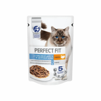 Корм PERFECT FIT Для кошек Для кожи и шерсти Индейка 75г м/у