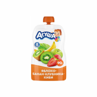 Пюре АГУША Яблоко клубника банан и киви 90г