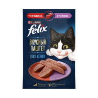 Корм FELIX Для кошек Вкусный паштет Говядина и ягненок 75г