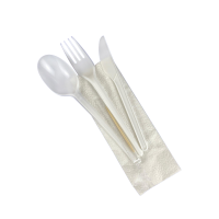 Набор LEGATO Одноразовый прозрачный Вилка + ложка + салфетка