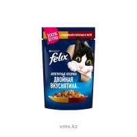 Корм FELIX Двойной вкус С индейкой и печенью 75г