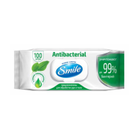 Салфетки SMILE Влажные Antibacterial Лайм и Мята 100шт м/у