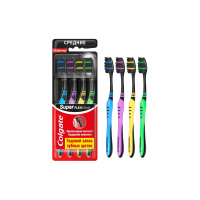 Зубная щетка COLGATE Super Flexi Black Средней жесткости 4шт