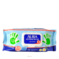 Салфетки AURA Влажные Антибактериальные С ромашкой 72шт м/у