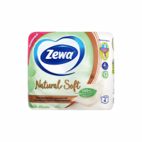 Бумага ZEWA Natural Soft Туалетная 4 слоя 4шт