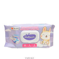 Салфетки WATASHI Влажные Для детей 0+ 64шт