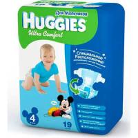 Подгузники HUGGIES Ultra Comfort Для мальчиков 4 8-14кг 19шт
