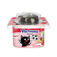 Йогурт DANONE Растишка Клубника с шоколадным драже 3% 115г