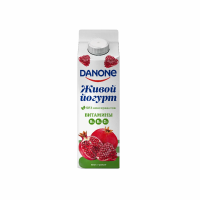 Йогурт DANONE С витаминами D3 B9 B6 С биотином и вкусом граната 1,3% 850мл т/п