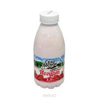 Биойогурт СЕЛО ЛЕСНОЕ Клубника 1,5% 500г п/у