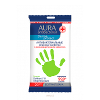 Салфетки AURA Влажные Антибактериальные В ассортименте 15шт м/у