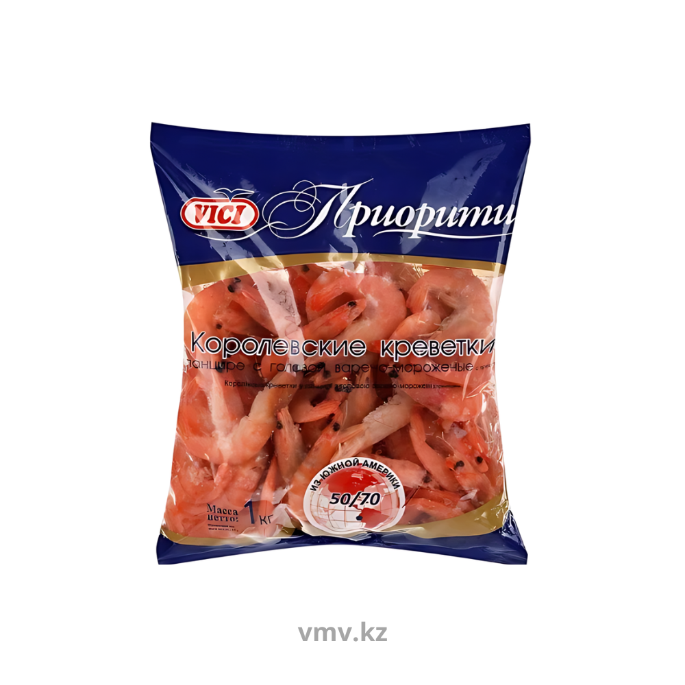 Креветки VICI Королевские в панцире 41/50 1000г м/у - Заказать | Цена 14  395 тг. | Доставка