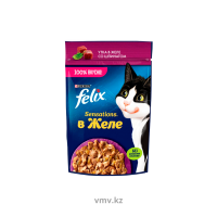 Корм FELIX Sensations Желе с уткой и шпинатом 75г м/у