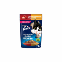 Корм FELIX Двойная вкуснятина Говядина и птица 75г