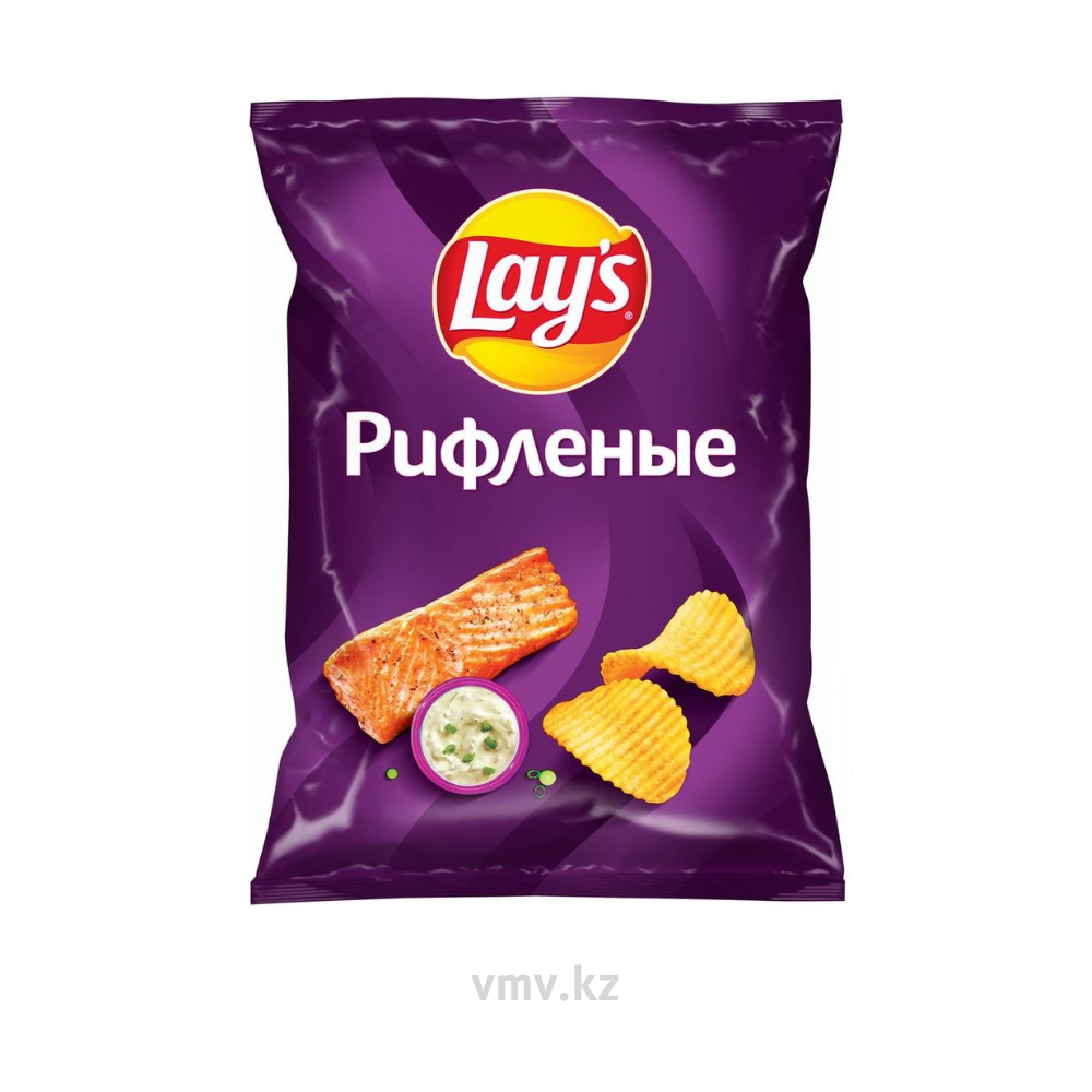 Чипсы LAYS Рифленые Лосось в сливочном соусе 140г - Заказать | Цена 855 тг.  | Доставка