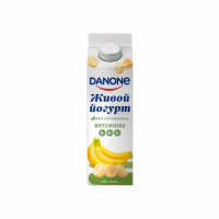 Йогурт DANONE С витаминами D3 B9 B6 С биотином и вкусом банана 1,3% 850мл т/п