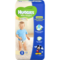 Подгузники HUGGIES Ultra Comfort Для мальчиков 5 12-22кг 15шт