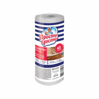 Салфетки ПРОСТО ЧИСТО В рулоне Для сухой и влажной уборки 40шт