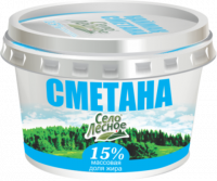 Сметана СЕЛО ЛЕСНОЕ 15% 180г п/у Сметана СЕЛО ЛЕСНОЕ 15% 180г п/у