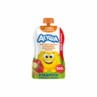 Пюре АГУША Яблоко банан клубника земляника и злаки 8 мес+ 160г