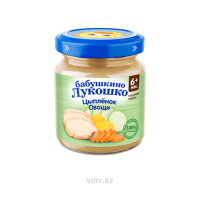 Пюре БАБУШКИНО ЛУКОШКО Цыпленок и овощи 100г