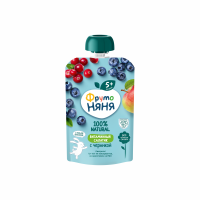 Пюре ФРУТО НЯНЯ Витаминный салатик с черникой 90г с/б