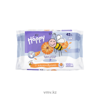 Бумага HAPPY Туалетная влажная Kids С экстрактом календулы 42шт м/у Бумага HAPPY Туалетная влажная Kids С экстрактом календулы 42шт м/у