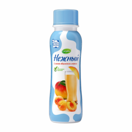 Йогурт CAMPINA Нежный с соком абрикоса и манго 0,1% 285г п/у