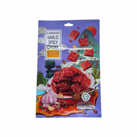 Мясо LAKEXIXI Соевое Острый кусочек чеснока Garlic And Spicy Чесночно пряный 92г