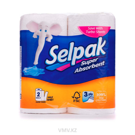 Полотенце SELPAK Бумажное 3 слоя 2шт м/у