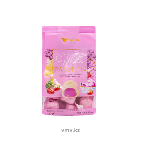 Конфеты VERGANI Choco Passion Strawberry Пралине из белого шоколада с клубничной начинкой 120г