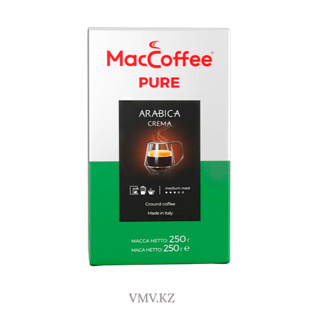 Кофе MACCOFFEE Жареный зерновой Pure Arabica Crema 250г