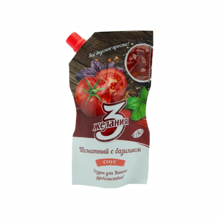 Соус 3 ЖЕЛАНИЯ Томатный с базиликом 250г м/у