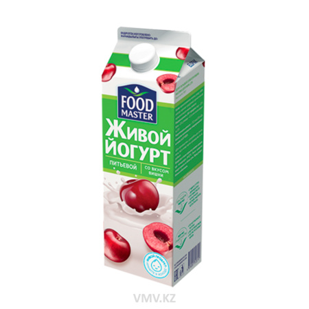 Йогурт FOOD MASTER Питьевой Вишня 2% 900г 
