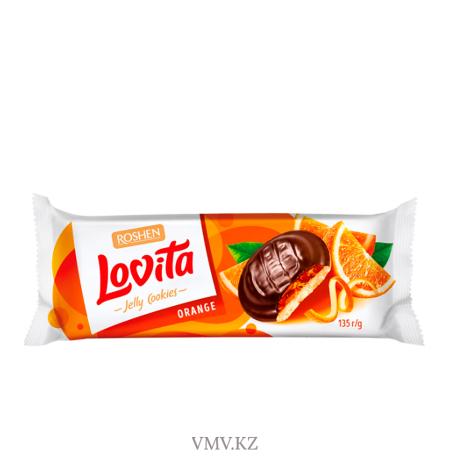 Печенье LOVITA Сдобное Jelly Cookies Cо вкусом апельсина 135г