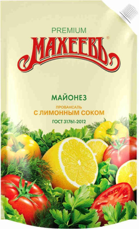 Майонез МАХЕЕВЪ провансаль с лимонным соком 770г м/у
