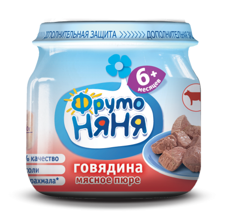 Пюре ФРУТО НЯНЯ Говядина 80г с/б