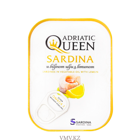Сардины ADRIATIC QUEEN В растительном масле с лимоном 105г
