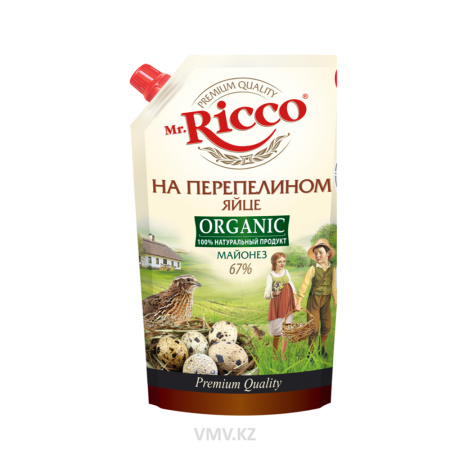 Майонез MR RICCO На перепелином яйце Organic 67% 375г м/у